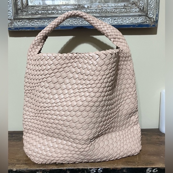 Soft Pink Woven Hobo Bag - Picture 2 of 8